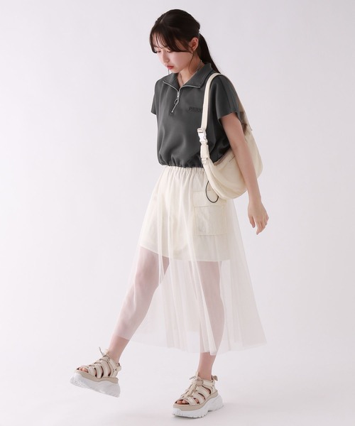repipi armario(レピピ アルマリオ)の「ラインハーフZIPトップス(Tシャツ/カットソー・キッズ・アイボリー/スミクロ/グレー・LARGE/MEDIUM/SMALL)」の12枚目の写真