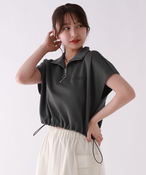 repipi armario(レピピ アルマリオ)の「ラインハーフZIPトップス(Tシャツ/カットソー・キッズ・アイボリー/スミクロ/グレー・LARGE/MEDIUM/SMALL)」の13枚目の写真