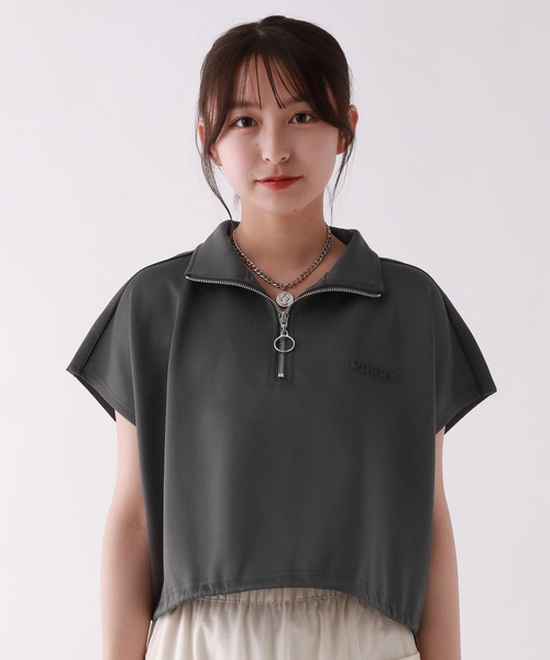 repipi armario(レピピ アルマリオ)の「ラインハーフZIPトップス(Tシャツ/カットソー・キッズ・アイボリー/スミクロ/グレー・LARGE/MEDIUM/SMALL)」の14枚目の写真