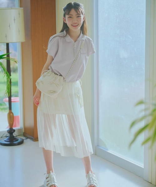 repipi armario(レピピ アルマリオ)の「ラインハーフZIPトップス(Tシャツ/カットソー・キッズ・アイボリー/スミクロ/グレー・LARGE/MEDIUM/SMALL)」の6枚目の写真