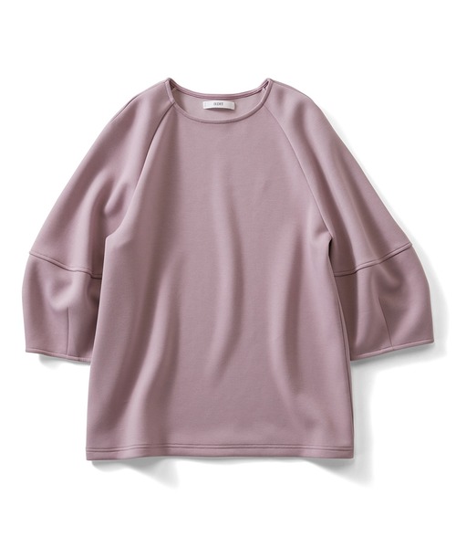 IEDIT（イディット）の「ＩＥＤＩＴ　ランタンスリーブのきれいめダンボールカットソートップス（Tシャツ/カットソー・レディース・パープル/ホワイト・XX-LARGE/X-LARGE/LARGE/MEDIUM/XXX-LARGE/SMALL）」の2枚目の写真