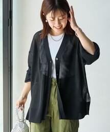 coen（コーエン）の「サラコカタアゼVネックニットカーディガン（カーディガン/ボレロ）」