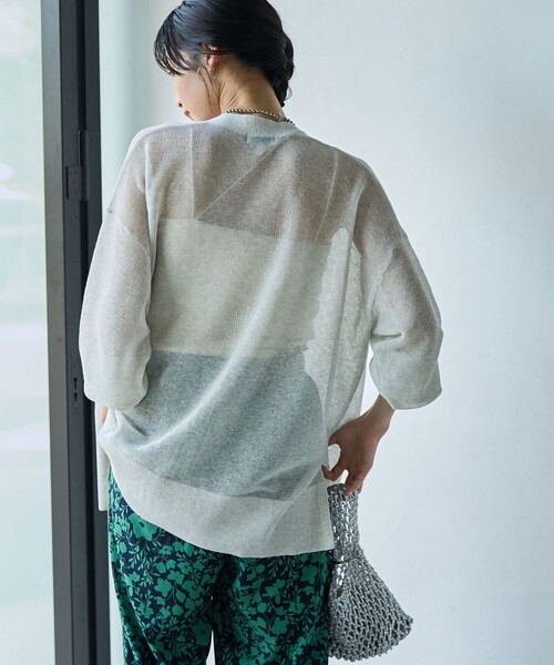 coen（コーエン）の「サラコカタアゼVネックニットカーディガン（カーディガン/ボレロ・レディース・ブラック/ダークブラウン/ライトグレー/ネイビー/オレンジ・FREE）」の8枚目の写真