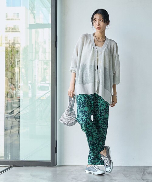 coen（コーエン）の「サラコカタアゼVネックニットカーディガン（カーディガン/ボレロ・レディース・ブラック/ダークブラウン/ライトグレー/ネイビー/オレンジ・FREE）」の11枚目の写真