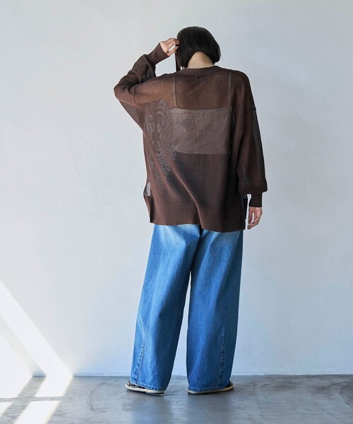 coen（コーエン）の「サラコカタアゼVネックニットカーディガン（カーディガン/ボレロ・レディース・ブラック/ダークブラウン/ライトグレー/ネイビー/オレンジ・FREE）」の18枚目の写真