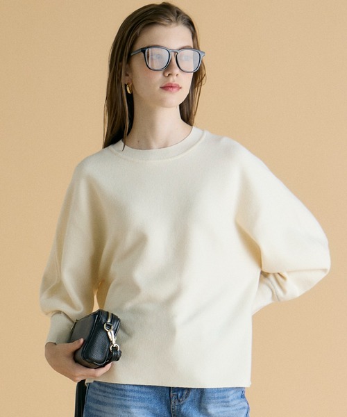 INED CLARO（イネドクラロ）の「バナナスリーブニット（ニット/セーター・レディース・レッド/アイボリー/ブラック・フリー）」の4枚目の写真