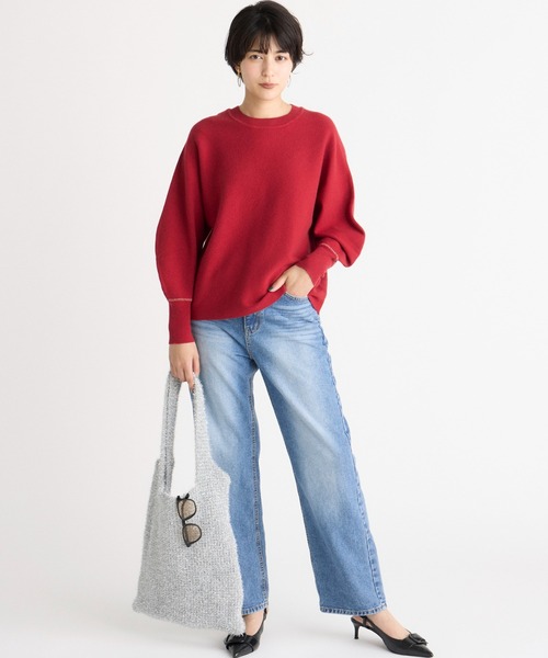 INED CLARO（イネドクラロ）の「バナナスリーブニット（ニット/セーター・レディース・レッド/アイボリー/ブラック・フリー）」の15枚目の写真