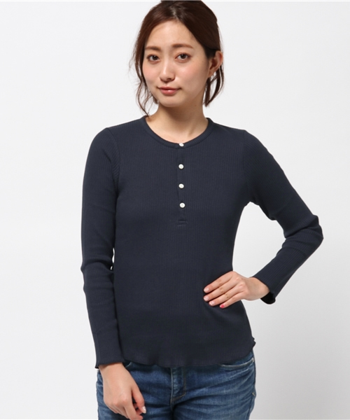 B:MING by BEAMS（ビーミングバイビームス）の「ビーミング by ビームス / ヘンリーカットプルオーバー（Tシャツ/カットソー・レディース・オフホワイト/ミント/ネイビー・ONE SIZE）」の3枚目の写真