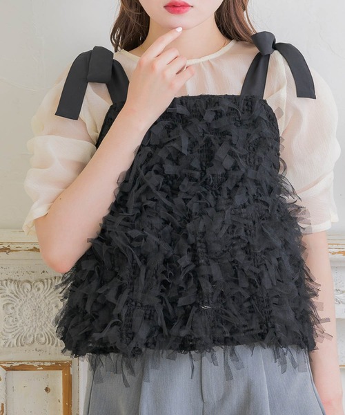 emmi atelier /【美品】フリンジビスチェ（ブラック） emmi atelier ▶︎フリンジビスチェ - メルカリ