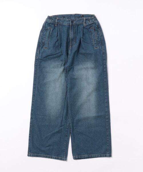 LARU(ラルー)の「取り外し可能 サスペンダー デニム ワイドパンツ(デニムパンツ・レディース・ネイビー/インディゴブルー・L/M)」の12枚目の写真