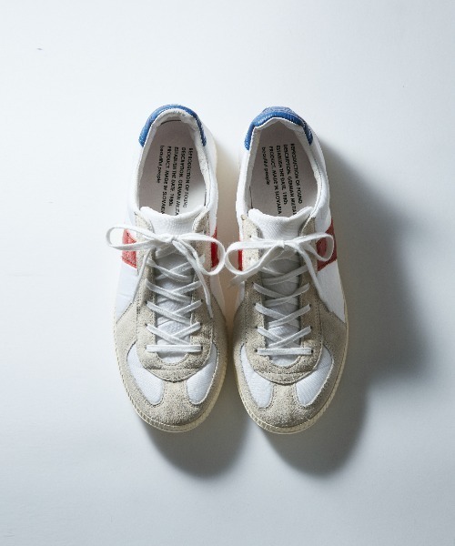 beautiful people(ビューティフルピープル)の「german traner in nylon with cowhide(スニーカー・メンズ・ホワイト/ダークブラウン/グレー・23.5/24.5/25.5/26.5/27.5/28.5/22.5)」の4枚目の写真