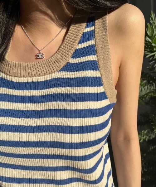 nemne store(ネンネストア)の「グラデーションニットタンクトップ(タンクトップ・レディース・レッド/ネイビー/ブルー・フリー)」の18枚目の写真