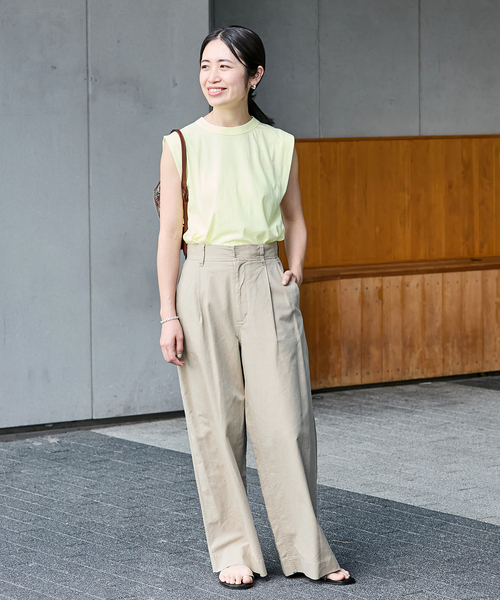 IENA（イエナ）の「ATON/エイトン FRESCA SINGLE JERSEY タンクトップ（タンクトップ・レディース・イエロー/グリーン/ブラウン/ホワイト・FREE）」の13枚目の写真