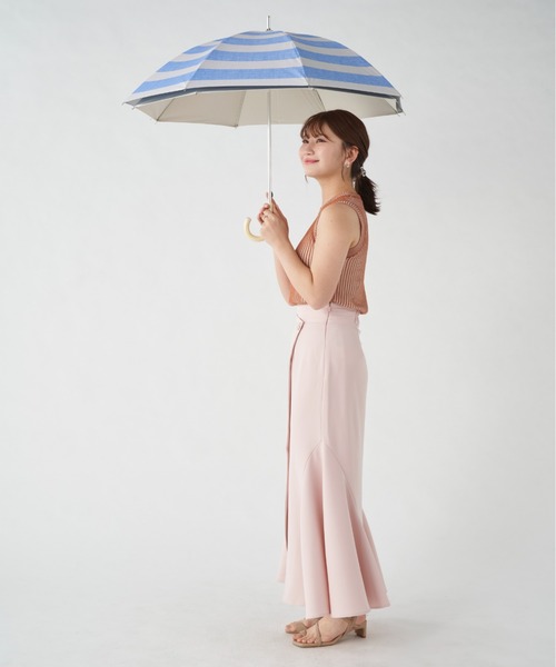 287. 新品未使用 estaa 断熱パラソル 晴雨　兼用　日傘 長傘 エスタ estaa 断熱パラソル 晴雨兼用日傘 長傘 オーシャンビュー