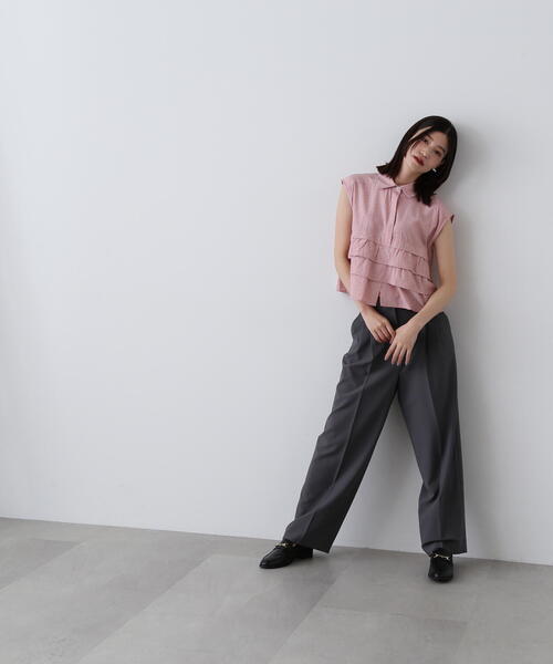N.（N. Natural Beauty Basic）（エヌエヌナチュラルビューティーベーシック）の「◆レイヤードヘムクロップドシャツ（シャツ/ブラウス・レディース・ブルー系その他/ピンク系その他/オフホワイト・MEDIUM）」の17枚目の写真