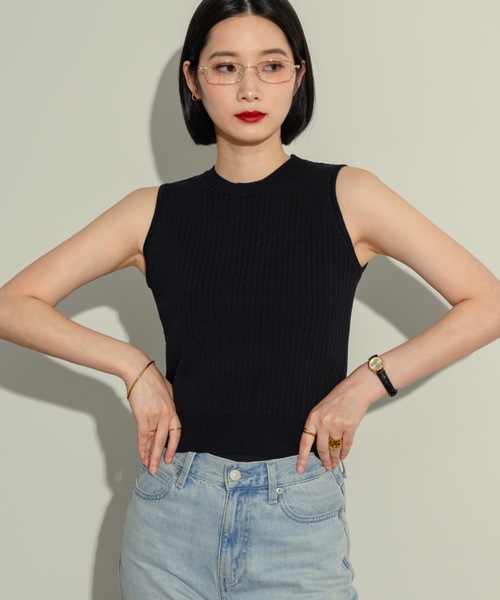 NEUNA（ヌナ）の「コンパクトリブタンク（タンクトップ・レディース・レッド/ホワイト/ブラック・FREE）」の3枚目の写真