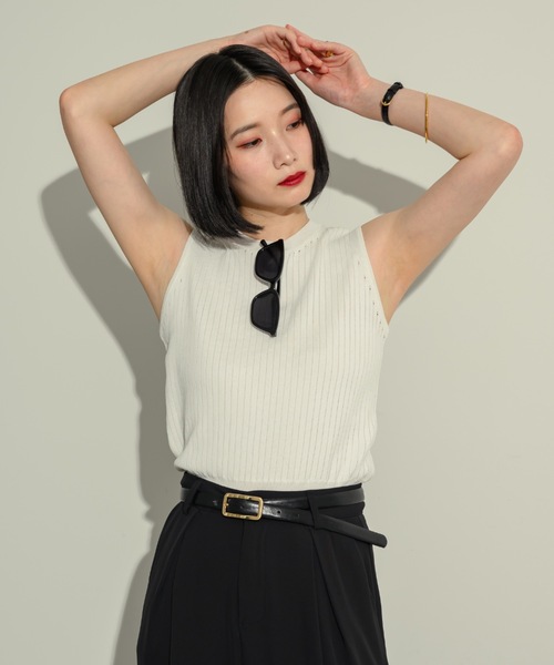 NEUNA（ヌナ）の「コンパクトリブタンク（タンクトップ・レディース・レッド/ホワイト/ブラック・FREE）」の9枚目の写真