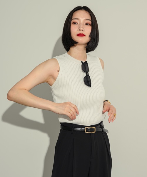 NEUNA（ヌナ）の「コンパクトリブタンク（タンクトップ・レディース・レッド/ホワイト/ブラック・FREE）」の10枚目の写真