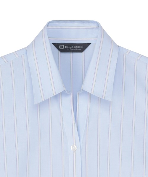 TOKYO SHIRTS(トウキョウシャツ)の「形態安定ノーアイロン スキッパー 半袖ビジネスワイシャツ(ビジネスシャツ・レディース・ブルー・M/L/LL/XL/S)」の2枚目の写真