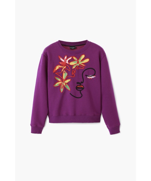 Desigual（デシグアル）の「ネオンフラワーグラフィック スウェット（スウェット・レディース・ブラック/レッド・XXL/XL/L/M/S）」の2枚目の写真