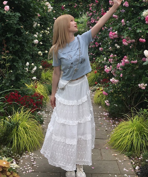 RiLi（リリ）の「マキシコットンフリルスカート【RL】（スカート・レディース・ホワイト・S/M）」の4枚目の写真