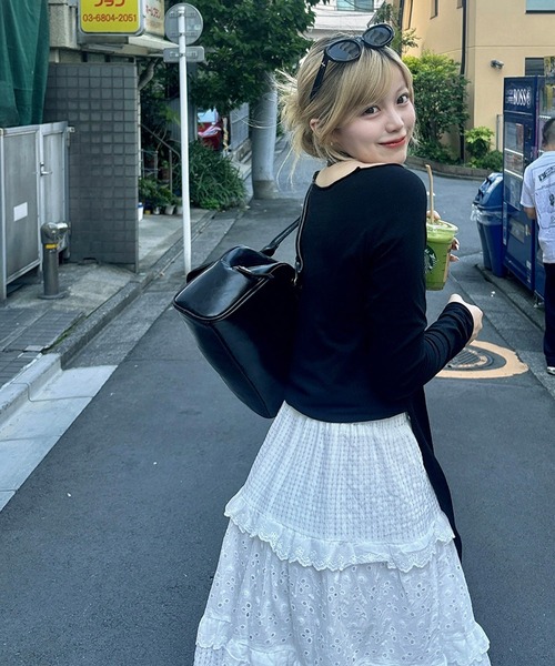 RiLi（リリ）の「マキシコットンフリルスカート【RL】（スカート・レディース・ホワイト・S/M）」の6枚目の写真