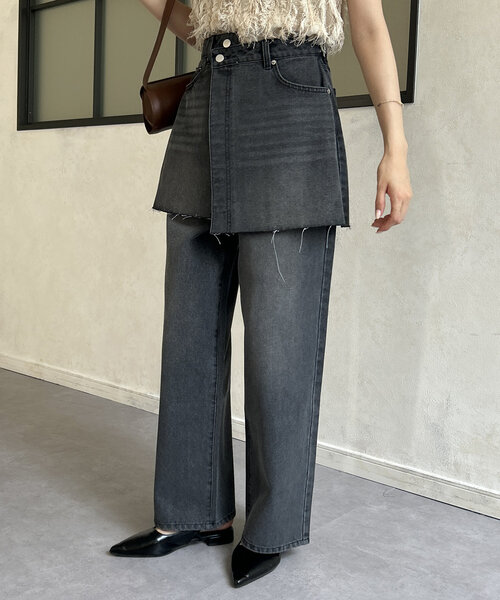 Thevon(ゼボン)の「レイヤードデニムパンツ(デニムパンツ・レディース・ブラック/サックスブルー/ブルー・S/M)」の15枚目の写真