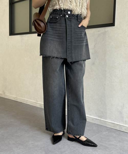 Thevon(ゼボン)の「レイヤードデニムパンツ(デニムパンツ・レディース・ブラック/サックスブルー/ブルー・S/M)」の17枚目の写真