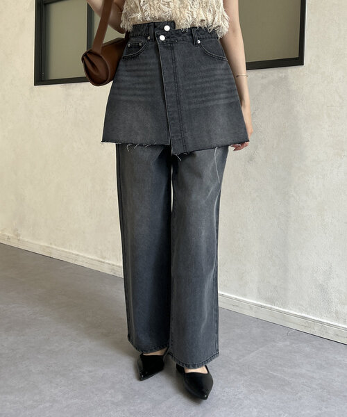 Thevon(ゼボン)の「レイヤードデニムパンツ(デニムパンツ・レディース・ブラック/サックスブルー/ブルー・S/M)」の18枚目の写真