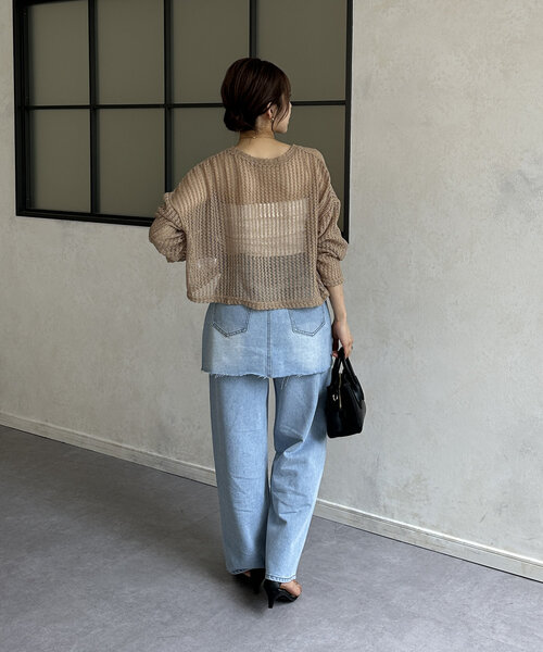 Thevon(ゼボン)の「レイヤードデニムパンツ(デニムパンツ・レディース・ブラック/サックスブルー/ブルー・S/M)」の12枚目の写真