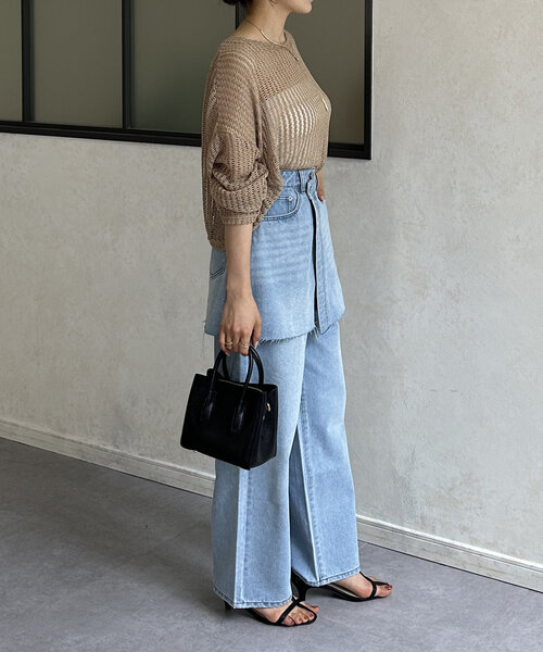 Thevon(ゼボン)の「レイヤードデニムパンツ(デニムパンツ・レディース・ブラック/サックスブルー/ブルー・S/M)」の13枚目の写真