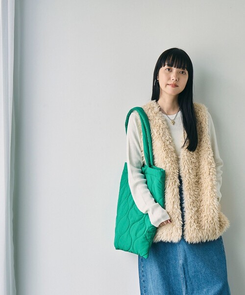 coen(コーエン)の「カーリーフェイクファーベスト(ベスト・レディース・ナチュラル/モカ・L/M)」の15枚目の写真