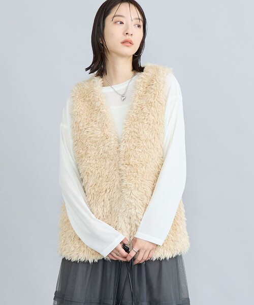セール】カーリーフェイクファーベスト（ベスト）｜coen