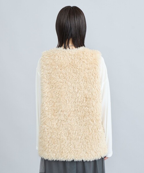 りなっく　　フェイクファー 中綿ベスト / オーガニックコットン りなっく フェイクファー 中綿ベスト / オーガニックコットン りなっく