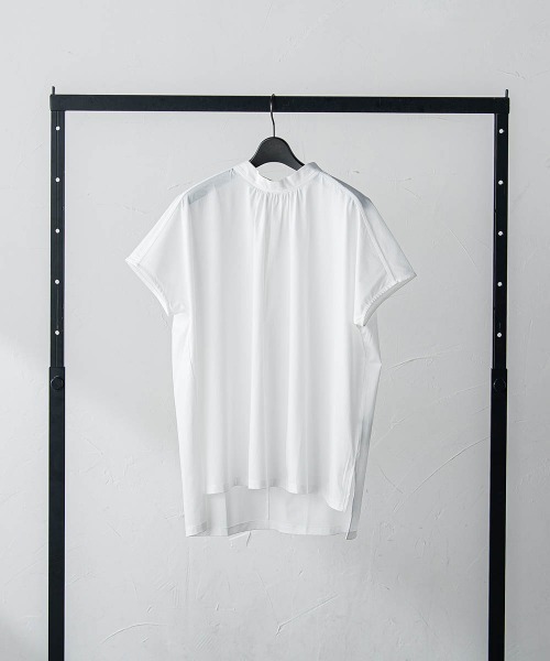 LAUTREAMONT(ロートレアモン)の「ギャザーネックコットンカットソー≪洗濯機で洗える≫(Tシャツ/カットソー・レディース・ブラウン/ブラック/ライトブルー/ホワイト/ブルー/ピンク/ブラック系その他・9号)」の2枚目の写真