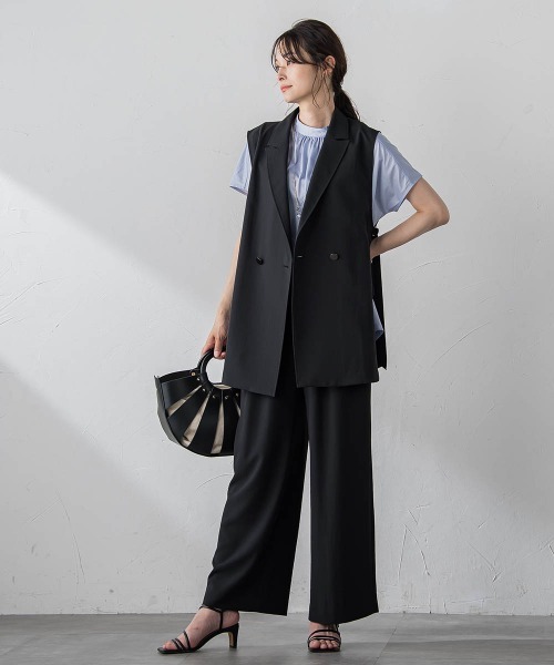 【セール】ギャザーネックコットンカットソー≪洗濯機で洗える≫（Tシャツ/カットソー）｜LAUTREAMONT（ロートレアモン）