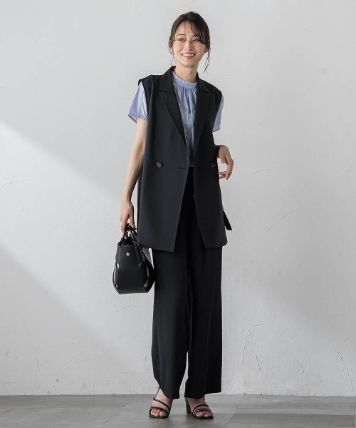 【セール】ギャザーネックコットンカットソー≪洗濯機で洗える≫（Tシャツ/カットソー）｜LAUTREAMONT（ロートレアモン）