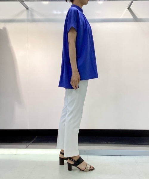 【セール】ギャザーネックコットンカットソー≪洗濯機で洗える≫（Tシャツ/カットソー）｜LAUTREAMONT（ロートレアモン）