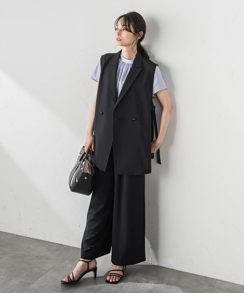 【セール】ギャザーネックコットンカットソー≪洗濯機で洗える≫（Tシャツ/カットソー）｜LAUTREAMONT（ロートレアモン）