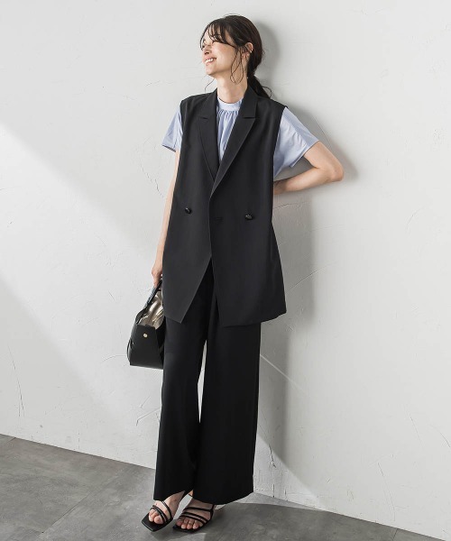 【セール】ギャザーネックコットンカットソー≪洗濯機で洗える≫（Tシャツ/カットソー）｜LAUTREAMONT（ロートレアモン）