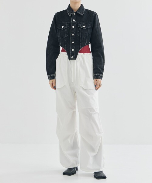 FEMMENT（ファモン）の「【FEMMENT/ファモン】《STUDIOUS別注》パラシュートパンツ（その他パンツ・レディース・ブラウン/ホワイト/ブラック・1/2）」の5枚目の写真