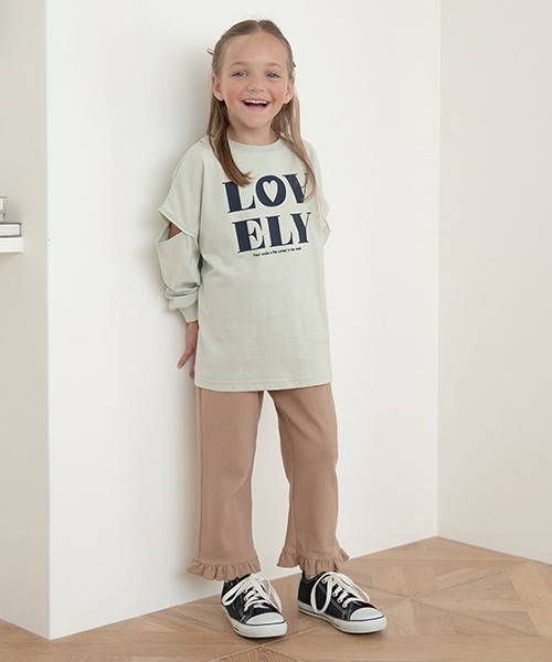 Lycee mine（リセマイン）の「【ともパン】9.5分丈裾フリルフレアパンツ（その他パンツ・キッズ・ピンク/モカ/ブルーグレー/ブラック/ナチュラル・100cm/110cm/120cm/130cm/140cm）」の20枚目の写真