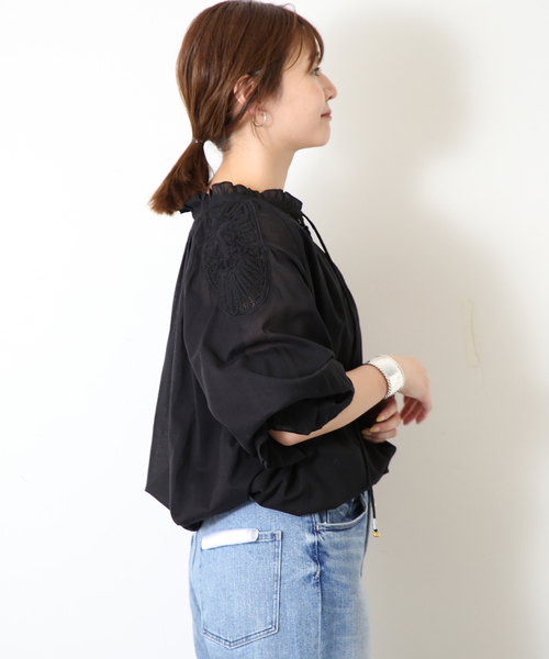 SLOBE IENA（スローブイエナ）の「バテン*レース ギャザーブラウス 