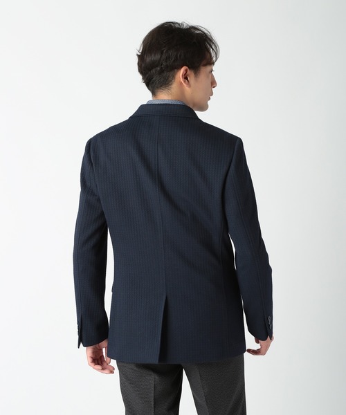 CROWDED CLOSET(クラウデッドクローゼット)の「3D千鳥格子ジャージジャケット(テーラードジャケット・メンズ・ネイビー・02/03)」の7枚目の写真