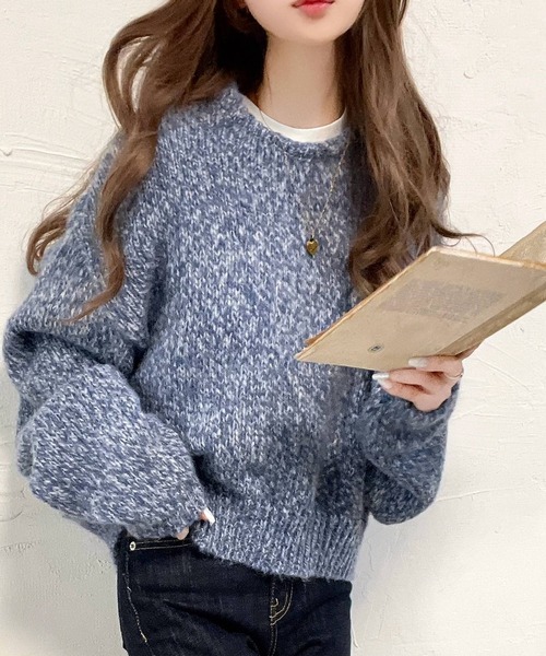 セール】《JaVa ジャバコラボ》柔らかな印象の大人ニット。ミックス