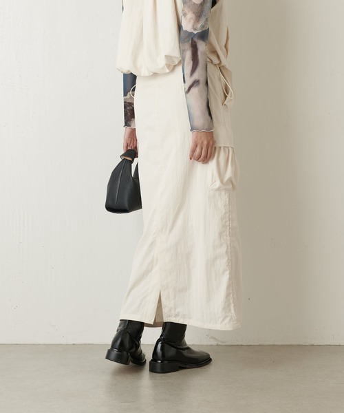 Lui's（ルイス）の「ドロストカーゴスカート（スカート・レディース・ブラック/オフホワイト・38/36）」の5枚目の写真