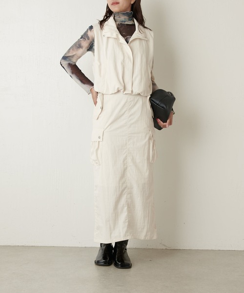 Lui's（ルイス）の「ドロストカーゴスカート（スカート・レディース・ブラック/オフホワイト・38/36）」の6枚目の写真