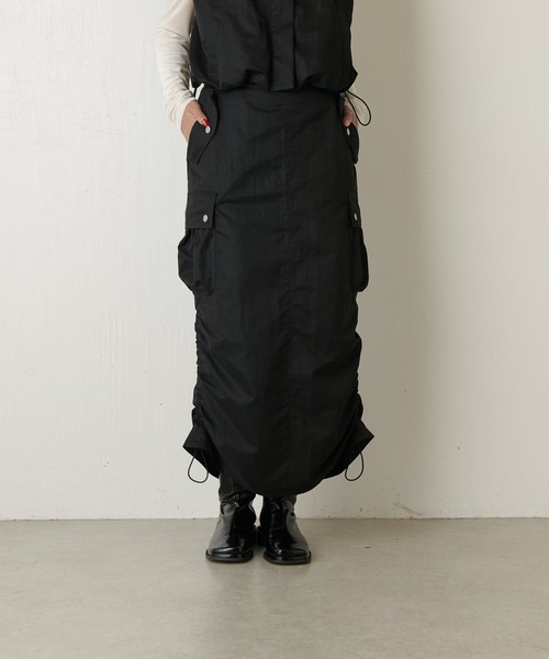 Lui's（ルイス）の「ドロストカーゴスカート（スカート・レディース・ブラック/オフホワイト・38/36）」の12枚目の写真