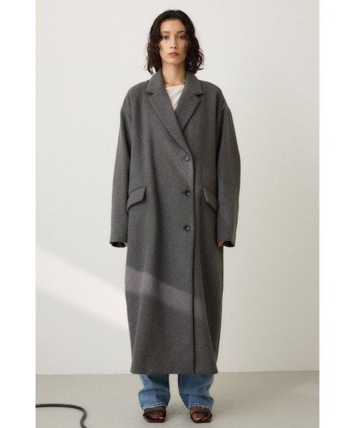 crie conforto(クリーコンフォルト)の「チェスターダブルロングコート(チェスターコート・レディース・ネイビー/ブラウン/グレー・FREE)」の7枚目の写真