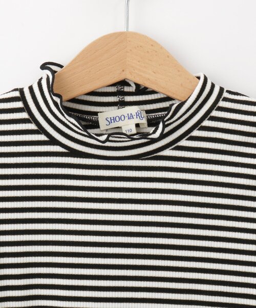 SHOO・LA・RUE（シューラルー）の「◆【110-140cm/2点セット】フリルサロペット＋5分袖ボーダートップス（その他トップス・キッズ・ブラック/ベージュ・14/13/12/11）」の7枚目の写真